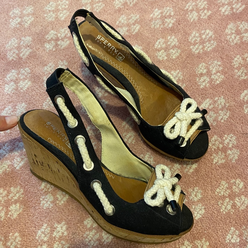 DARK NAVY SPERRY WEDGES